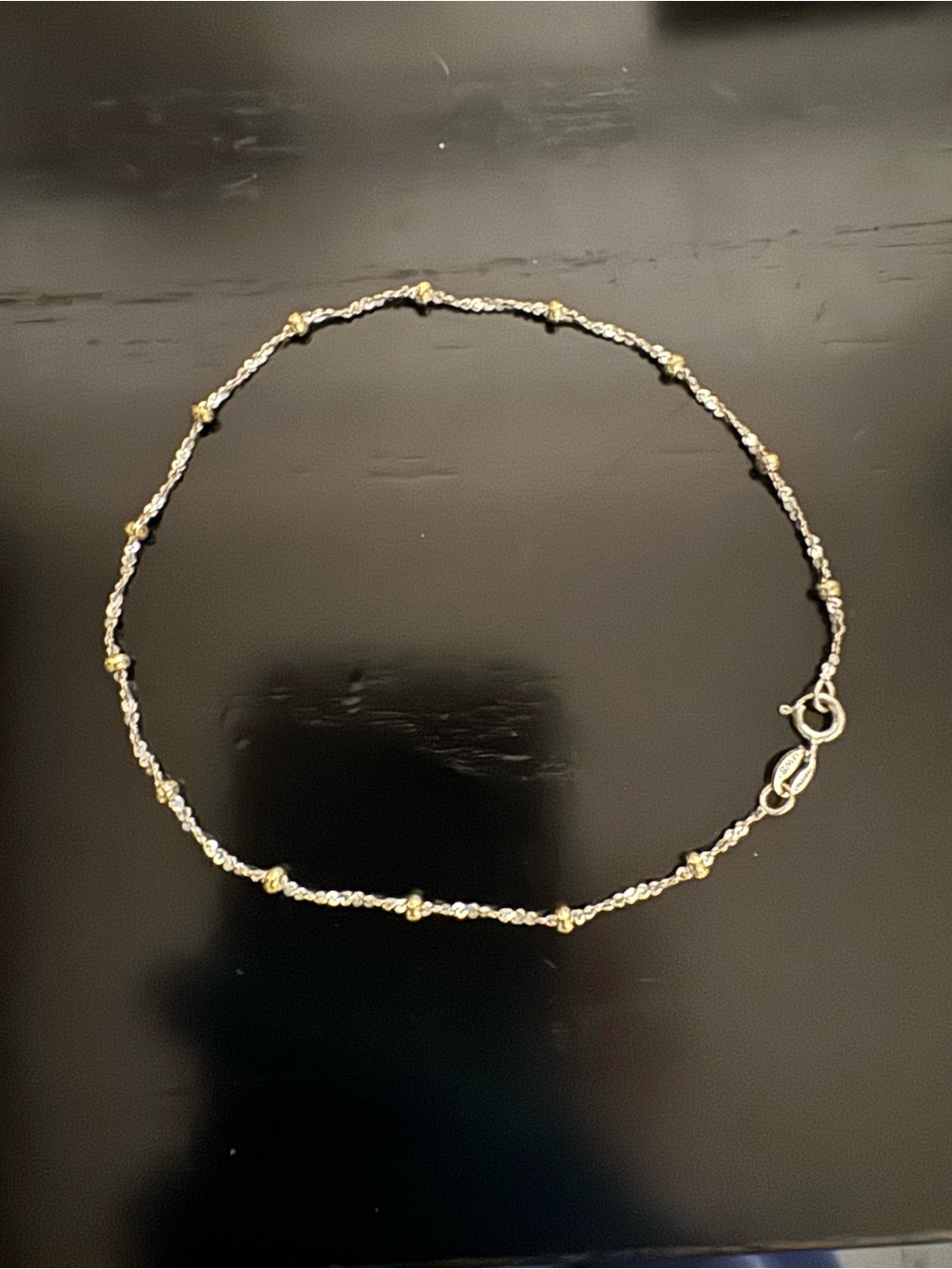 Two-Tone Beaded Bracelet — Gold and Silver